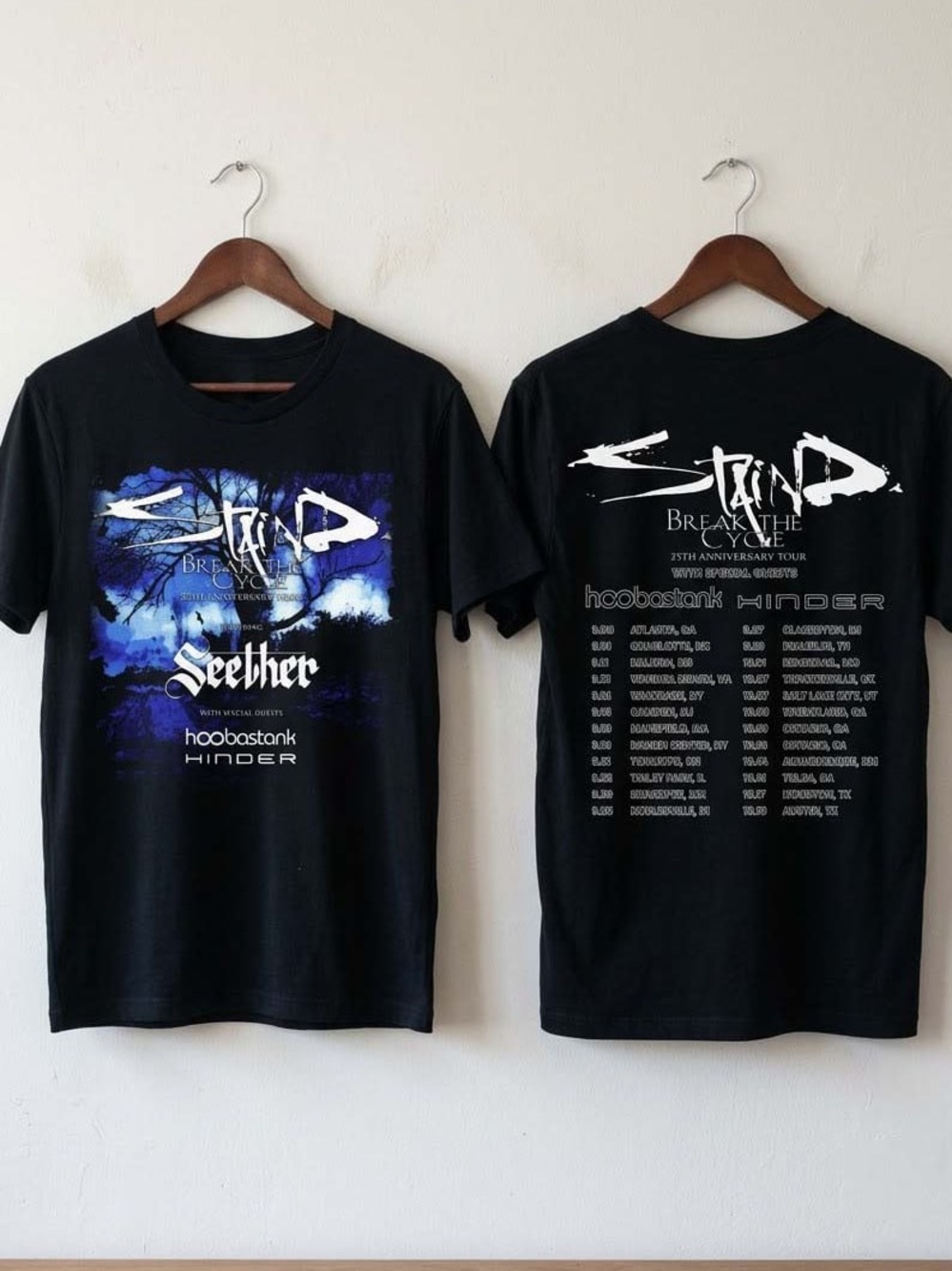 Staind Break The Cycle 25th Anniversary Tour 2026 Shirt Reprint